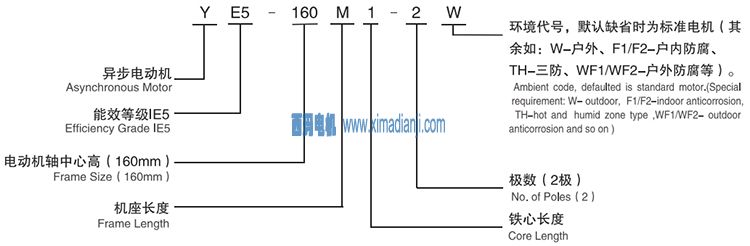 YE5系列超高效三相異步電動(dòng)機(jī)型號(hào)說明